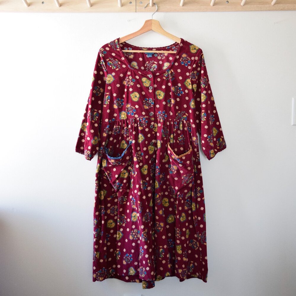 April Cornell printed corduroy midi dress